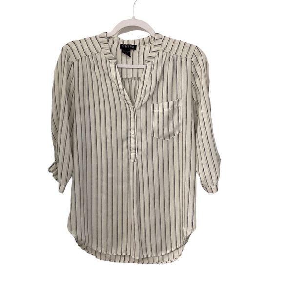 Timing Striped Blouse With 3/4 Length Sleeves | Size S - Picture 4 of 4